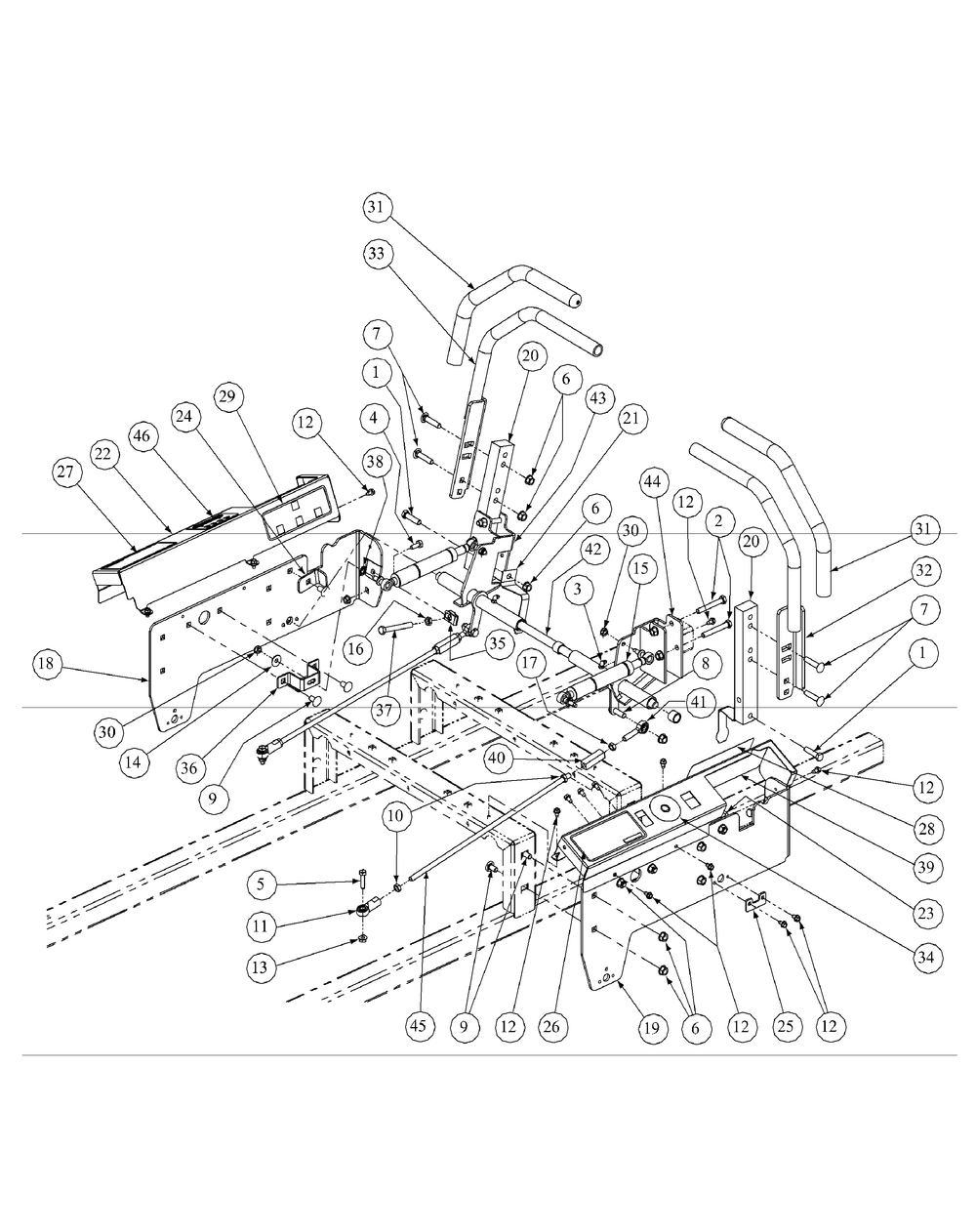 Control Assembly Diagram and Parts List for M60-KW LC-53AB5GFX750-29HP Cub Cadet Lawn Tractor